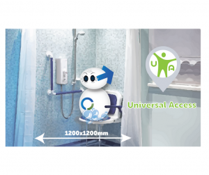 Barrier free access means the shower floor is at the same level as the bathroom floor,